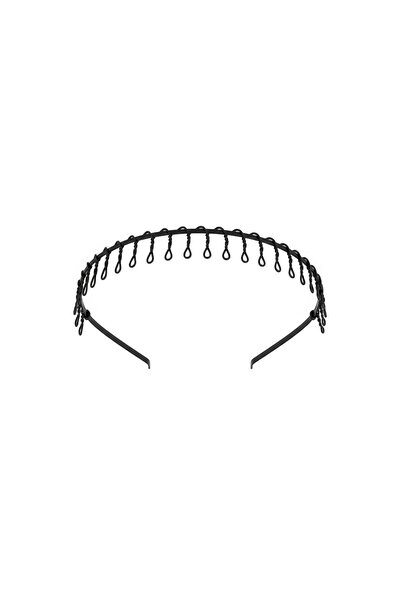 Charmist Hailey 90’s Headband – Retro Siyah Taç - Loop