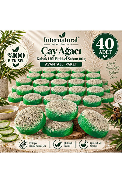 Dermolive Internatural Tea Tree Pumpkin Fiber Herbal Soap 40 Pack (40 X 110 g)