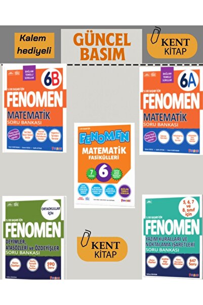 Fenomen Yayıncılık fenomen 6.Sınıf Matematik A - Matematik B - Matematik Fasi...