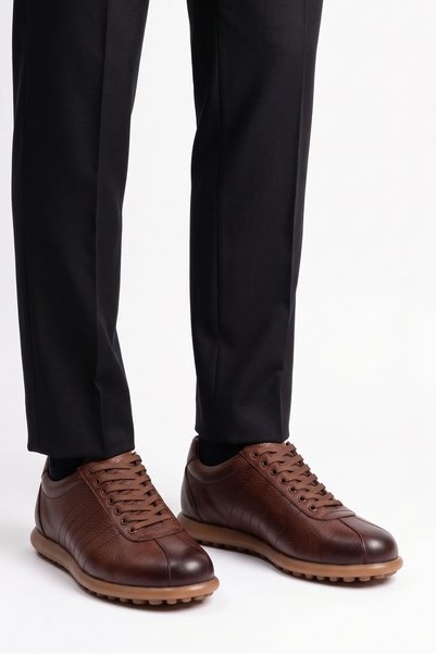 LUSIVE 100% Genuine Leather Tan Laced Comfortable Casual Men's Shoes Luass30Al0069