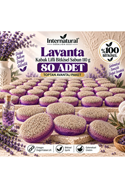 Dermolive Internatural Lavender Pumpkin Fiber Herbal Soap 80 Pack (80 X 110 g)