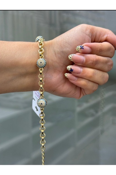 XUPING JEWELRY سوار فولاذي مرصع بحجر الزركون على شكل عين الشر 18.5+3 سم