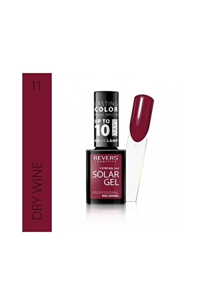 Revers Lac de unghii Solar Gel, Revers, 12 ml, rosu inchis, nr 11, dry wine