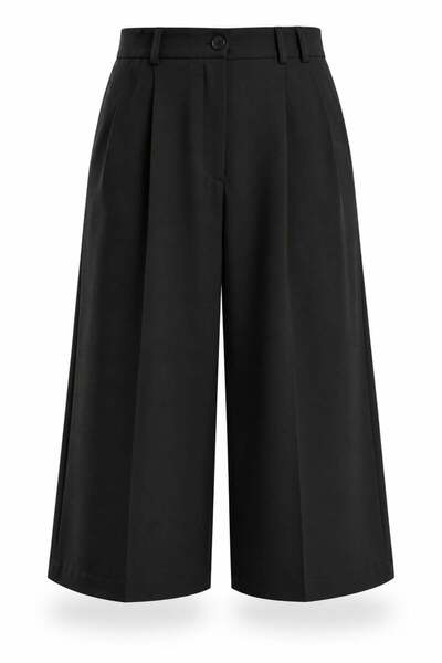 5in1Canpolat Black Straight Cut Bermuda Shorts 4147