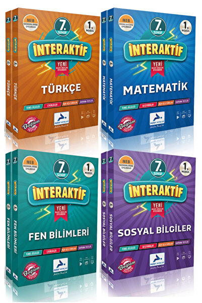 paraf yayınları 7. Sınıf İnteraktif Soru Kütüphanesi Seti (4 Kitap) Yeni Maar...