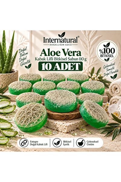 Dermolive Internatural Aloe Vera Pumpkin Fiber Herbal Soap 10 Pack (10 X 110 g)