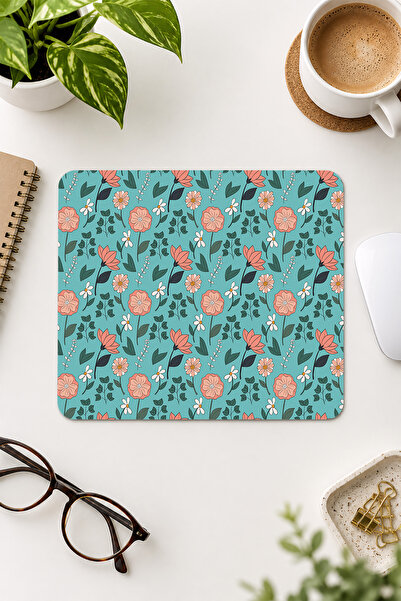 Charmbi Çiçek Desenli Gri 18 x 22 cm Procontrol Kumaş Kaymaz Tabanlı Dijital ...