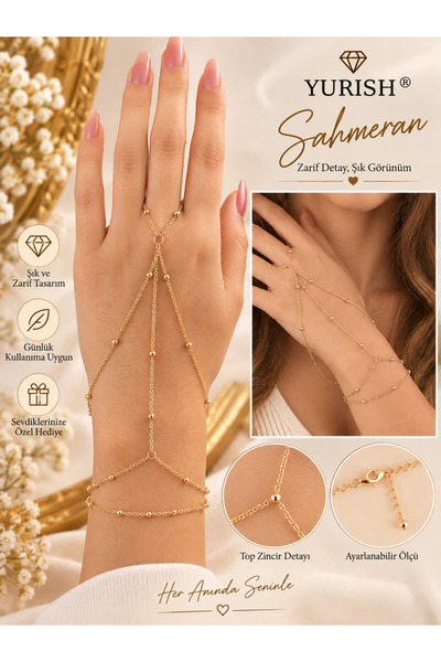 YURISH Top Row Chain Bujiteri Şahmeran Bracelet Adjustable Gold New Model
