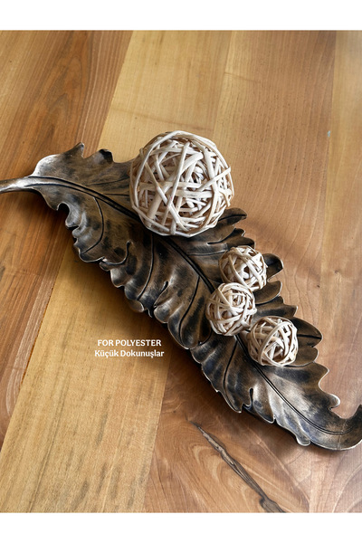 FOR POLYESTER Küçük Dokunuşlar Yaprak Tabak Altın/Aksesuar/ Masa-Sehpa Üstü/ ...