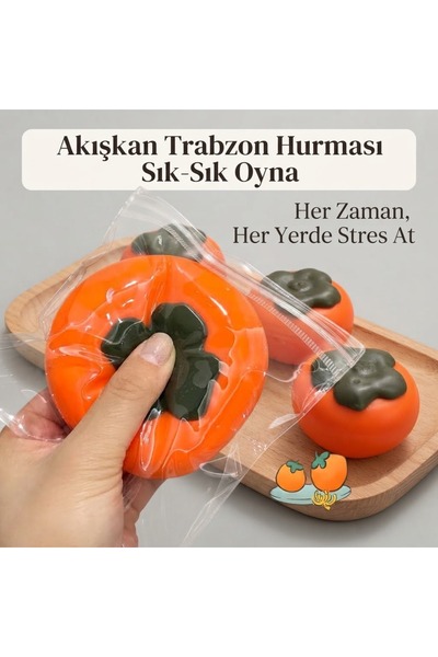 vattara Cennet Hurması Squishy Trabzon Hurması Squishy Meyve Squishy Stres Oyuncağı 1 Adet Gönderilecektir