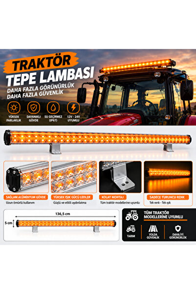 AKÇAKAYA 12V Turuncu Traktör Tepe Lambası