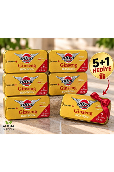Nitro Max Gold Ginseng Bonbons 5’li + 1 Hediye Teneke 12 Bonbon -Alpha Supply