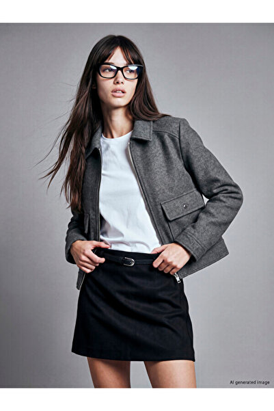 LC Waikiki Shirt Collar Women's Cashmere Jacket