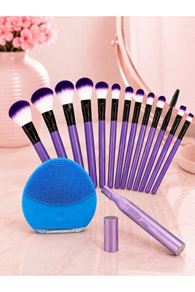 online kapsulavm avm alışveriş 12-Piece Makeup Brush Set, Eyebrow Trimming De...