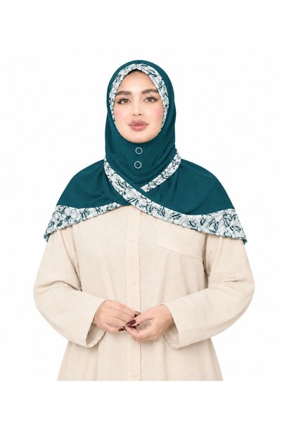 Linda Hijab Linda Rayon Hijab for Women – Elegant Floral Border Modest Islami...