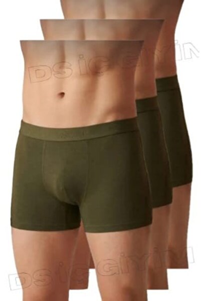 Yıldız Çamaşır 36 Men's Modal Lycra Khaki Boxer 3 Pieces