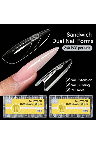 tırnakmania Sandwich Dual Nail Form OVAL (63287-2)