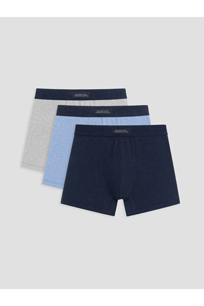 LC Waikiki Rmz Gi̇yi̇m Farkiyla Cotton Flexible Men's Boxer 3-Pack