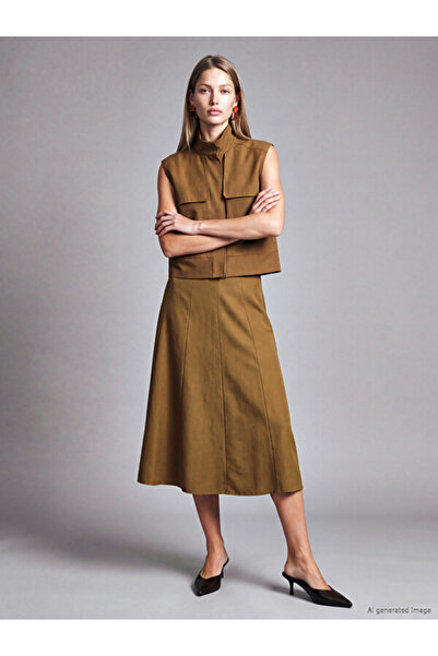 LC Waikiki Rmz Gi̇yi̇m Farkiyla Zippered Waist A-Line Skirt