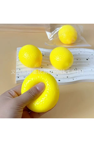 vattara Limon Squishy İçi Sulu Vıcık Sesli Limon Sukuşi Meyve Squishy Stres Oyuncağı 1 Adet Gönderilecektir