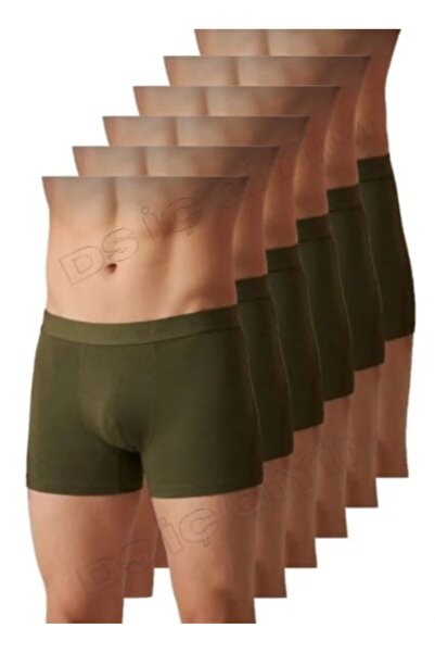 Yıldız Çamaşır 36 Men's Modal Lycra Khaki Boxer 6 Pieces