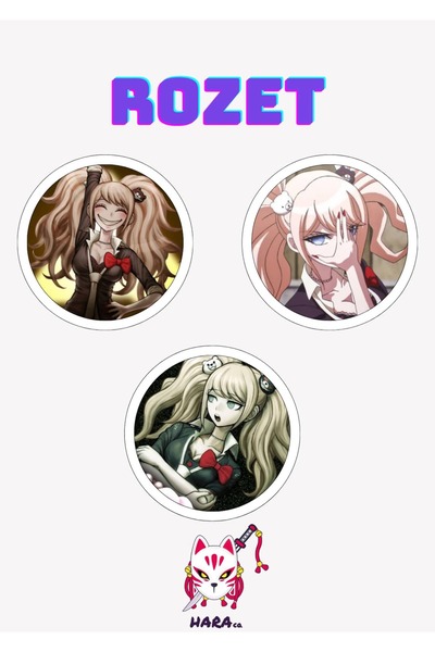 Hara Company Danganronpa Oyunu Junko Enoshima Rozet Seti / Çanta Süsü
