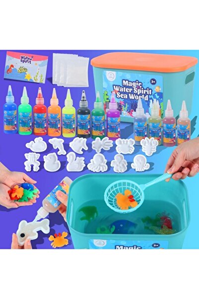 Giftry Set Creativ Giftry® Aqua Gel 3D pentru Copii, 12 Culori, 12 Matrite Ma...