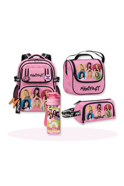 MANİFEST Lisanslı Toz Pembe Collection Okul Seti ( Sırt Çantası, Beslenme Çan...