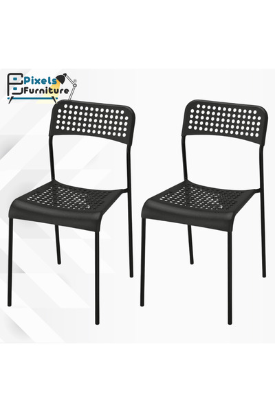 PixelsFurniture مجموعة 2 كرسي طعام من البلاستيك لغرفة المعيشة من بكسل الأثاث،...