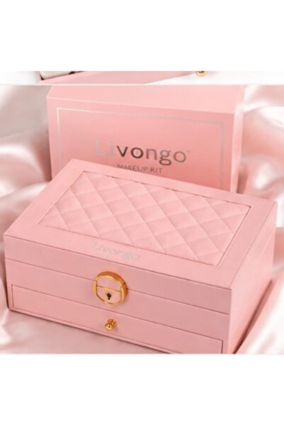 Missyoung Livongo 53-Piece Pink Makeup Kit for Women – Complete Professional Makeup Set with Eyeshadow, Blush, Lipstick, Eyeliner, Lip Pencil, Brushes & Mirror – Beauty Makeup Gift Set