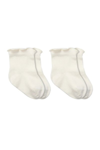 Bistyle Overlok Style Combed Cotton Socks 2Li 10153 Ecru