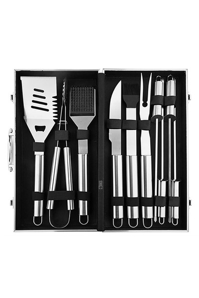 SIKS Set profesional de ustensile pentru grătar, Kit de accesorii, 10 piese, ...
