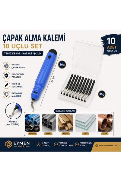 Eymen Hobi Çapak Alma Kalemi 10 Uçlu Set – Epoksi ve Reçine Dökümleri İçin
