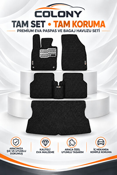 COLONY Hyundai Accent Era Araca Özel Uyumlu Premium EVA Paspas ve Bagaj Havuz...