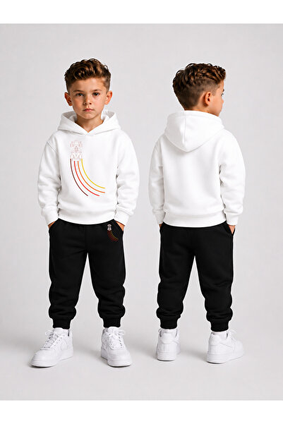 LORVEX Boy's Tracksuit Set Hooded Sweatshirt Top and Bottom Set 3 Threaded Ya...