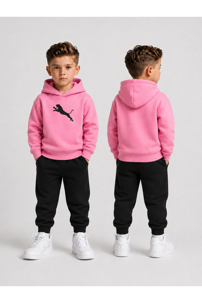 LORVEX Boy's Tracksuit Set Hooded Sweatshirt Top and Bottom Set 3 Threaded Ya...