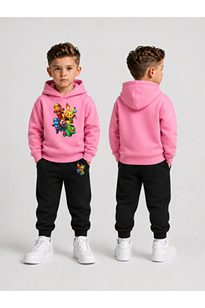 LORVEX Boy's Tracksuit Set Hooded Sweatshirt Top and Bottom Set 3 Threaded Ya...