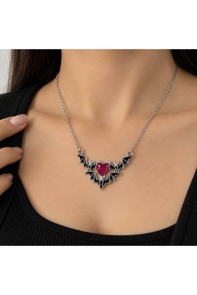 HER ŞEY NOTA www.herseynota.com Black Silver Color Women's Necklace Accessory...