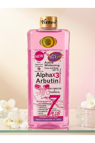 Veet Gold Fit Gold Alpha Arbutin 3X Whitening Clarifying Oil for Face and Bod...