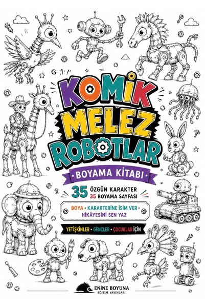 Enine Boyuna Eğitim روبوتات مضحكة مختلطة الأعراق - كتاب تلوين 35 شخصية |   زي...