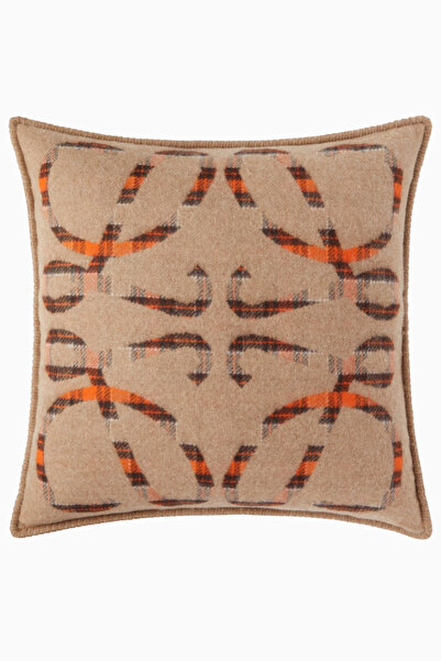 Loewe Anagram British Design Wool and Cashmere Decorative Pillow - Beige