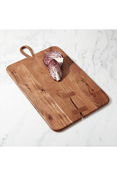 MATEO Large Acacia Board, Handmade, Clear Lacquer Finish and Butterfly Joint ...