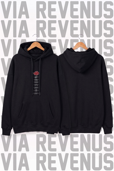 Vordevia Akatsuki Naruto Printed Unisex Wide Fit Hoodie - 3-Thread Fleece Hoo...