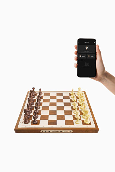 Chessnut Air Electronic Chess Set, Led & Ai Supported, Handcrafted Wood - Brown