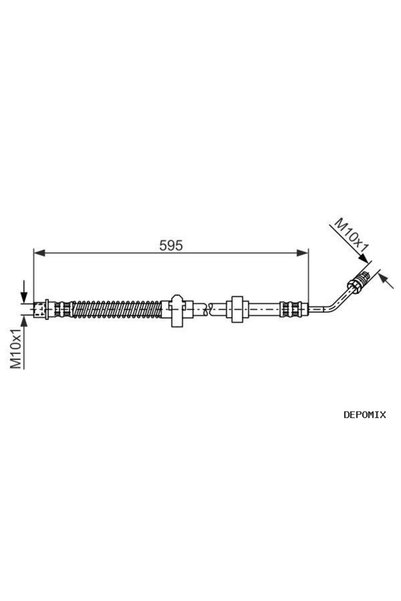 Bosch DPMIX-HB FREN HORTUMU ARKA SAĞ P407 04- P508 10- C5 06- C6 05- (00312) 640mm M10