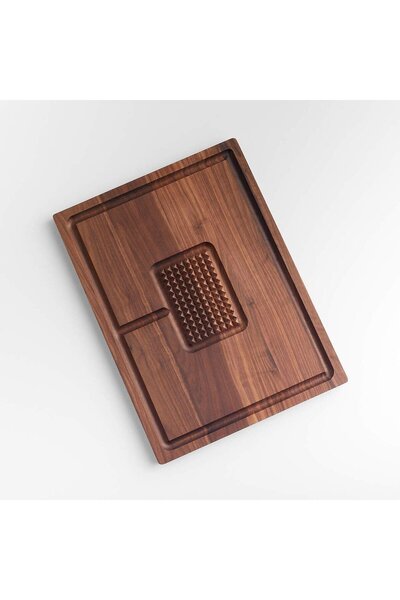 Crate & Barrel Walnut Cutting Board, Pointed Edges and Durable Design