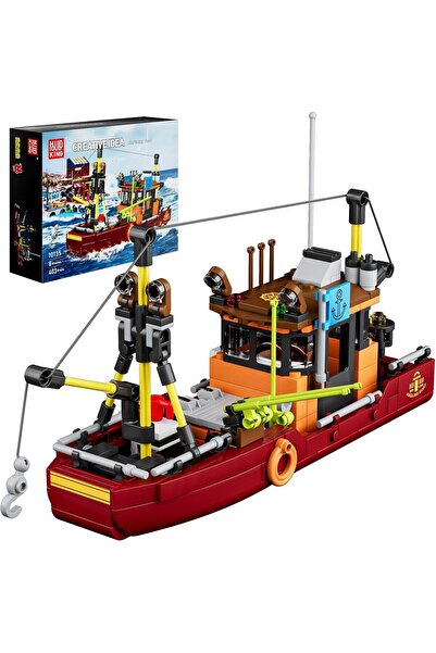 mouldking 10135 Port Clamping Blocks Fishing Boat Building Blocks Toy 403 Pieces