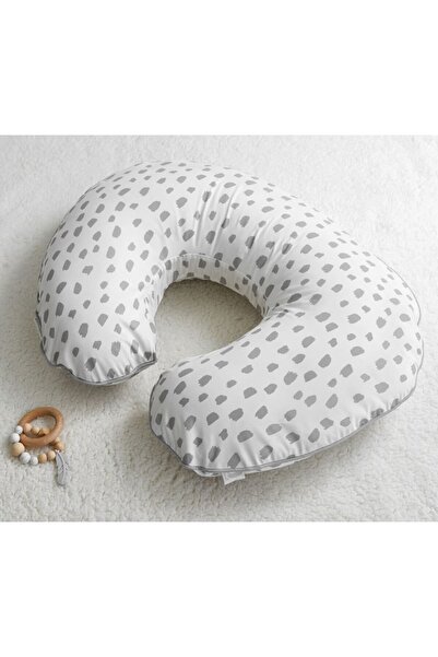 POTTERY BARN KIDS Gray Brush Patterned Boppy Breastfeeding and Baby Support P...
