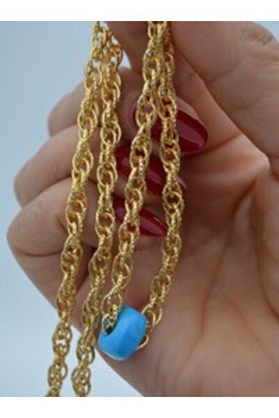 Stoneage Evil Eye Beaded Necklace - Gold Color -