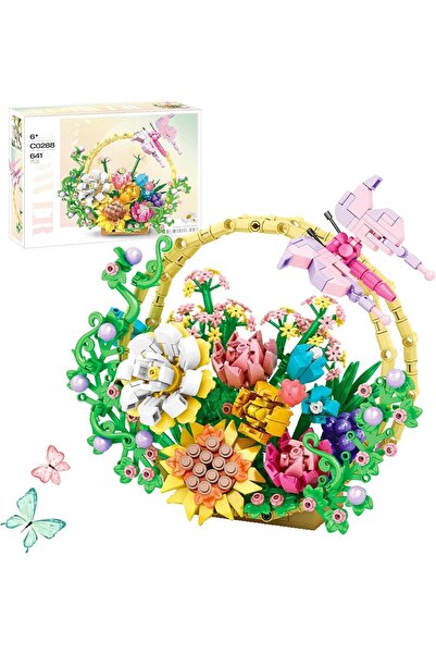 VANNMOLD Flower Basket Building Blocks, Roses, Sunflowers, Tulips, Lycianthus...